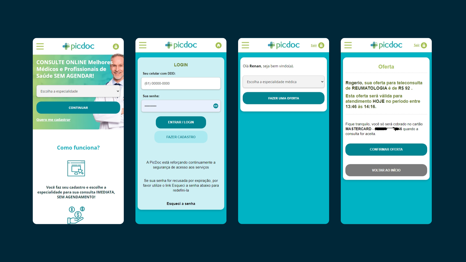 Uma imagem demonstrando o antigo app da PicDoc